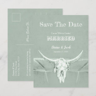 Cartão Postal Sage Verde Rústico Branco Ocidental Desgastido Vin