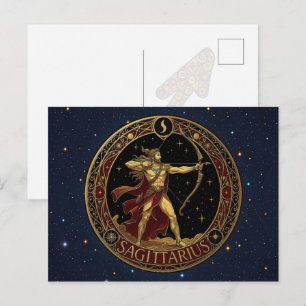 Cartão Postal Sagitário Arqueiro Símbolo do Zodíaco Para Ele