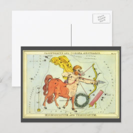 Cartão Postal Sagitário, Constelação Vintage Espelho de Urânia