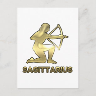 Cartão Postal Sagittarius zodiac - antiga edição de ouro