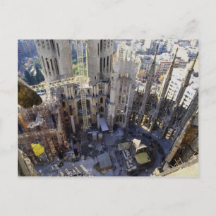 Cartão Postal Sagrada familia, aérea, Barcelona, Espanha