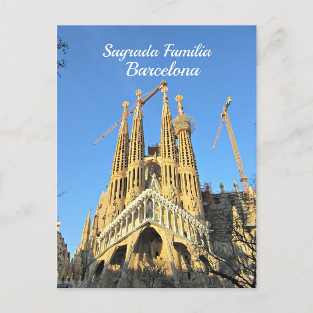 Cartão Postal Sagrada Família, Barcelona, Espanha (Frente)