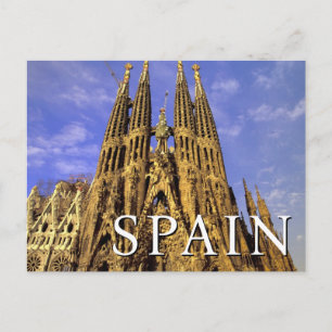 Cartão Postal Sagrada Família Barcelona, Espanha Obrigado