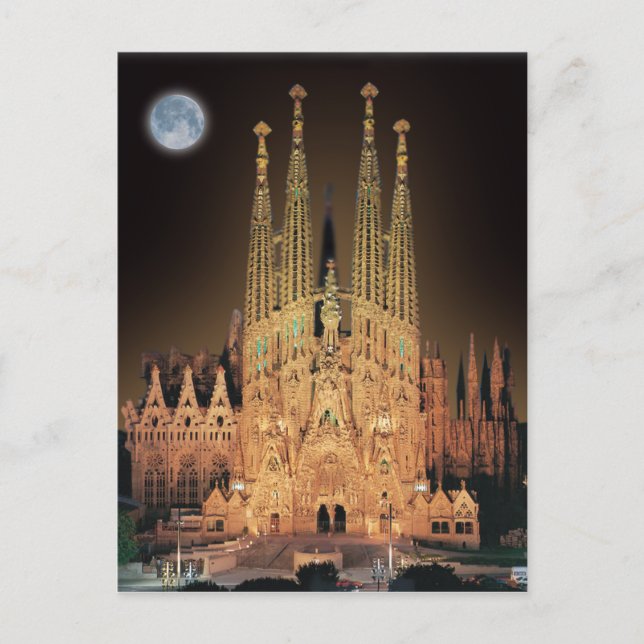 CARTÃO POSTAL SAGRADA FAMILIA BASILICA EM BARCELONA, ESPANHA. (Frente)