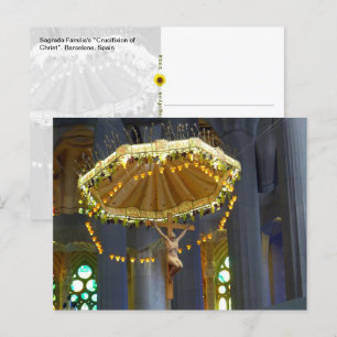 Cartão Postal Sagrada Família Crucifix, Barcelona, Espanha -