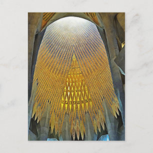 Cartão Postal Sagrada Família. Interior. Ver 14.