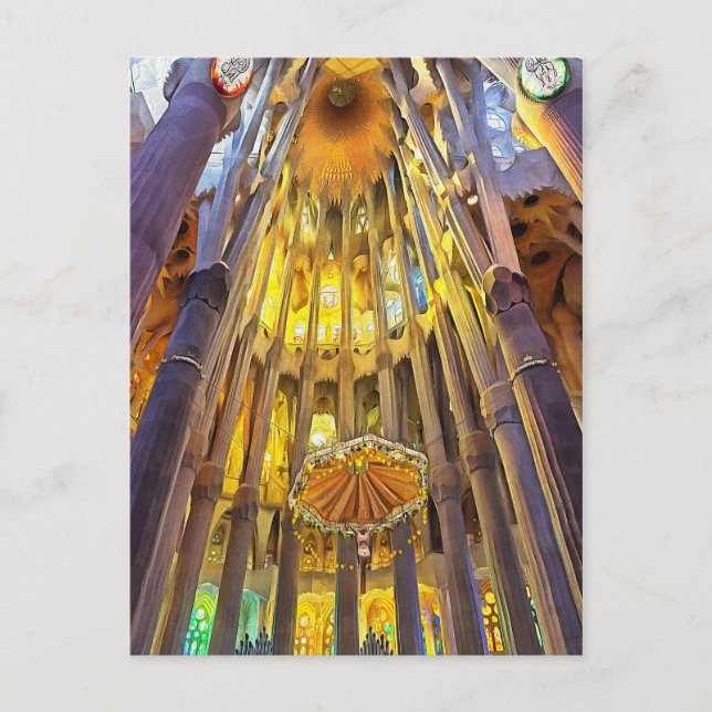 Cartão Postal Sagrada Família. Interior. Ver 22. (Frente)