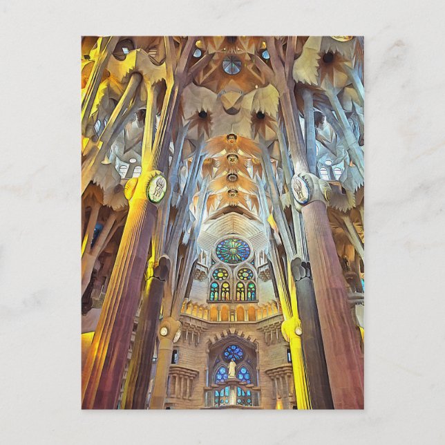 Cartão Postal Sagrada Família. Interior. Ver 29. (Frente)