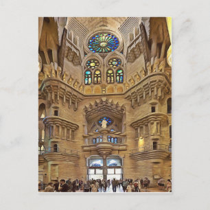 Cartão Postal Sagrada Família. Interior. Ver 32.