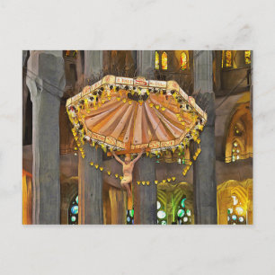 Cartão Postal Sagrada Família. Interior. Ver 4.