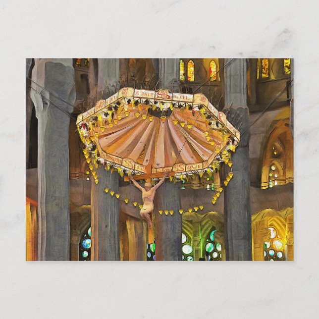 Cartão Postal Sagrada Família. Interior. Ver 4. (Frente)