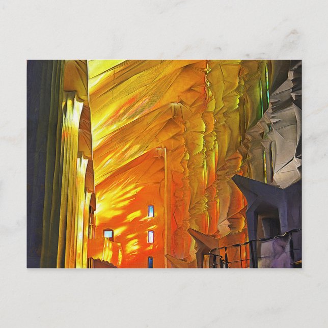 Cartão Postal Sagrada Família. Interior. Visão 2. (Frente)