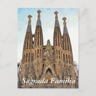 Cartão Postal Sagrada Família. Ver 3.