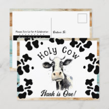 Sagrada Vaca Aniversário de 1 ano Aquarela