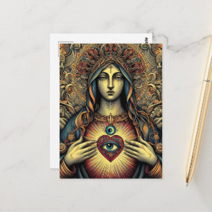 Cartão Postal Sagrado Coração de Maria Proteção do Mal