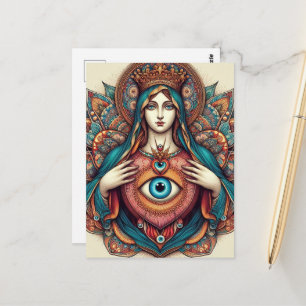 Cartão Postal Sagrado Coração de Maria Proteção do Mal