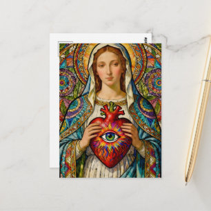 Cartão Postal Sagrado Coração de Maria Proteção do Mal