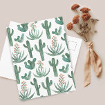 Cartão Postal Saguaro Cactus Aloe Watercolor Padrão Simples<br><div class="desc">Veja este padrão colorido de cacto. Visite meu compro para mais!</div>