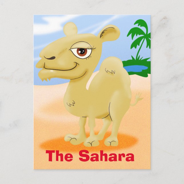 Cartão Postal Sahara Cartoon Camel (Frente)