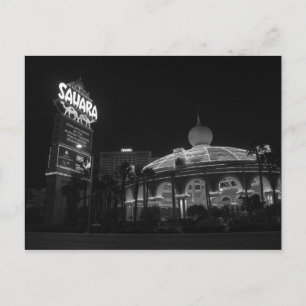 Cartão Postal Sahara Las Vegas a preto e branco