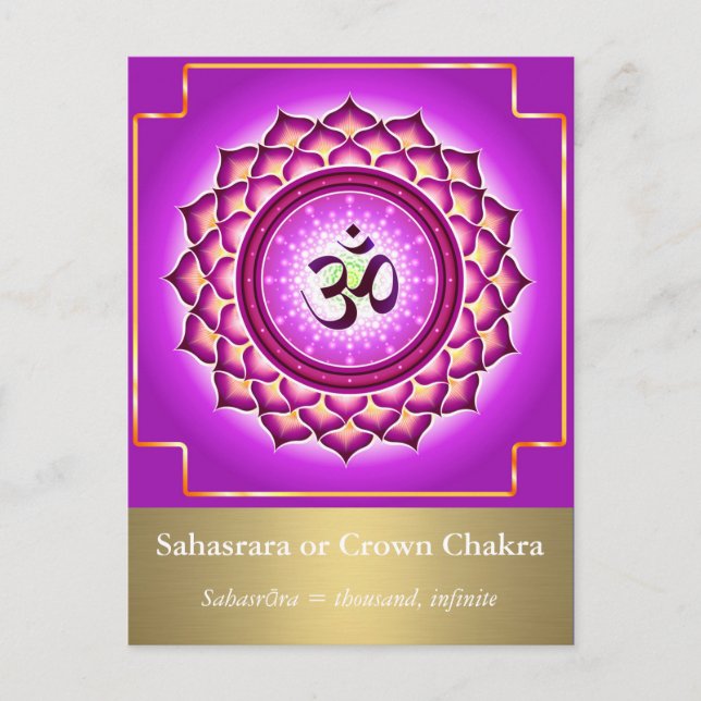 Cartão postal Sahasrara ou Crown Chakra (Frente)