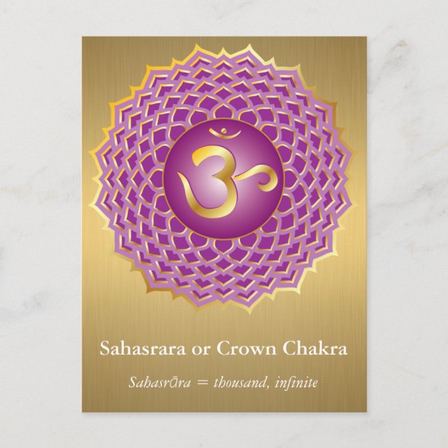 Cartão postal Sahasrara ou Crown Chakra (Frente)