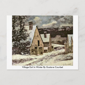 Cartão Postal Saída Da Aldeia No Inverno Por Gustave Courbet