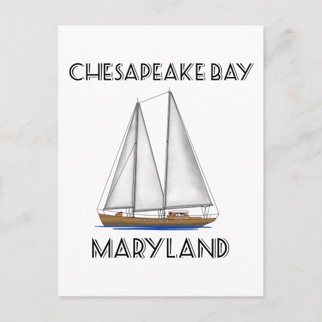 Cartão Postal Sailboat Chesapeake Bay Maryland (Frente)