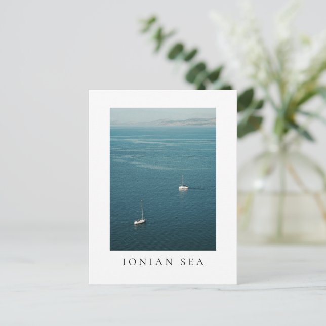 Cartão Postal Sailboats in the Ionian sea, near Corfu (Em pé/Frente)