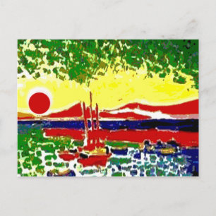 Cartão Postal Sails and Beach Sunset