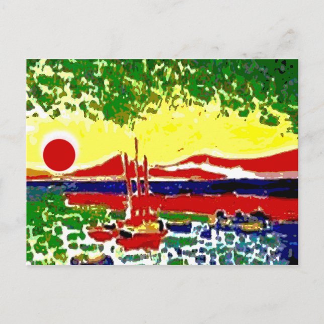 Cartão Postal Sails and Beach Sunset (Frente)