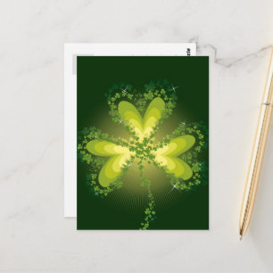 Cartão Postal Saint Patrick's Day Lucky Clovers Shamrock irlandê