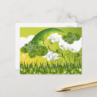 Cartão Postal Saint Patrick's Day Lucky Clovers Shamrock irlandê