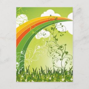 Cartão Postal Saint Patrick's Day Lucky Clovers Shamrock irlandê