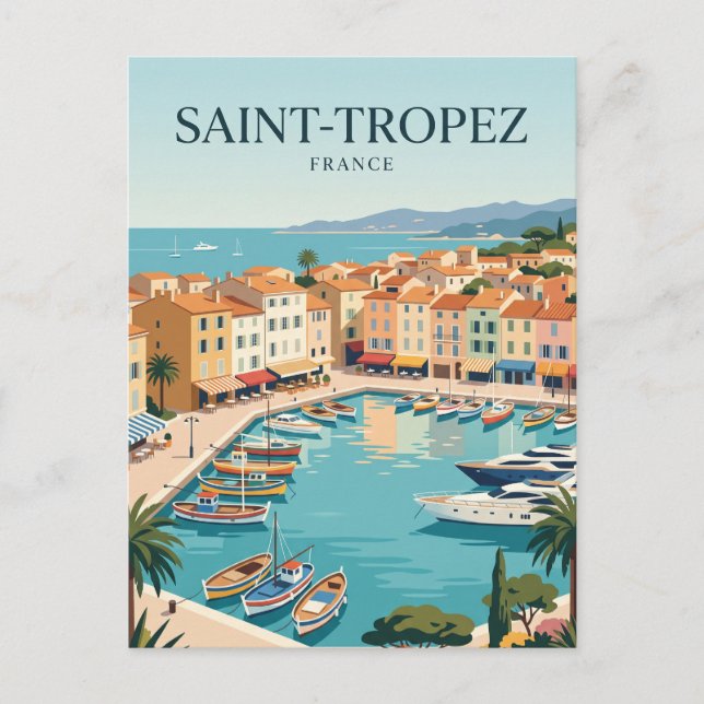 Cartão Postal Saint-Tropez França (Frente)