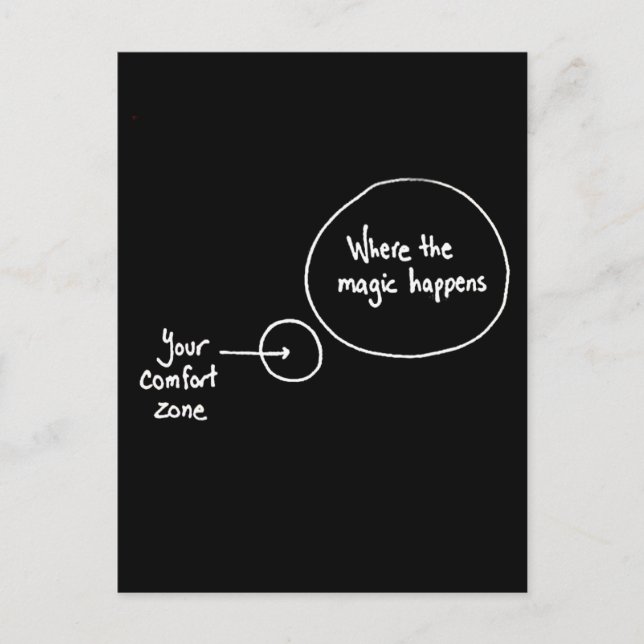 Cartão Postal Sair da Sua Zona de Conforto (Frente)