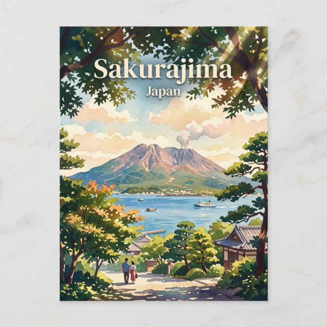 Cartão Postal Sakurajima Japão (Frente)