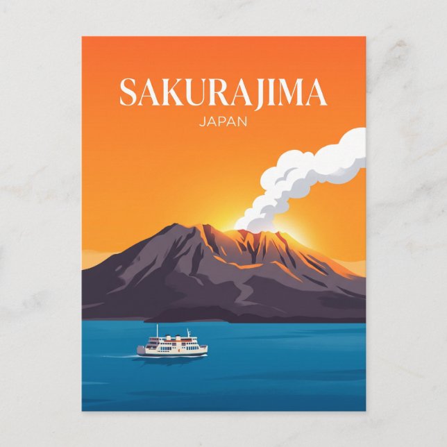 Cartão Postal Sakurajima Japão (Frente)