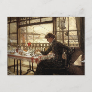 Cartão Postal Sala com uma vista do porto