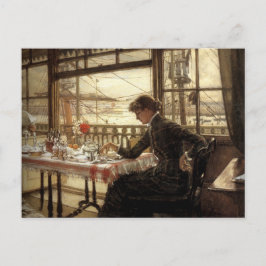 Cartão Postal Sala com uma vista do porto