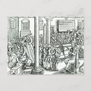 Cartão Postal Sala de aula nos tempos de Tudor