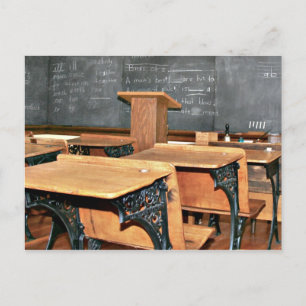 Cartão Postal Sala de aulas Vintage