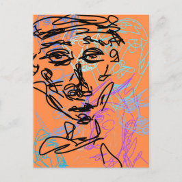 Cartão Postal Sala de Desenho de Trabalho da Linha Funky