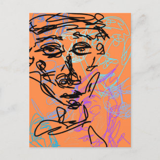 Cartão Postal Sala de Desenho de Trabalho da Linha Funky