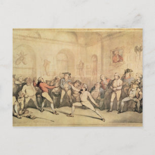 Cartão Postal Sala de Esgrima do Angelo, pub. 1787