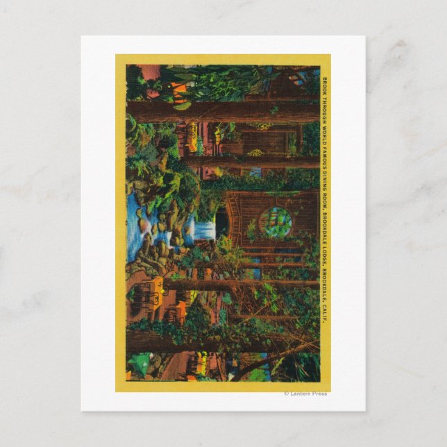 Cartão Postal Sala de Jantar Brookdale LodgeBrookdale, CA (Frente)