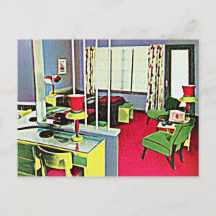 Cartão Postal Sala do Hotel Retro