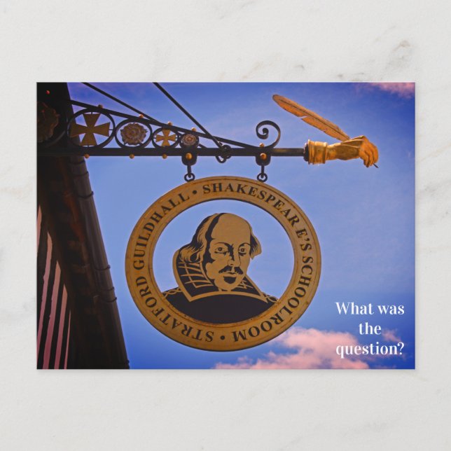 Cartão Postal Sala Escolar de Stratford Guildhall Shakespeare (Frente)