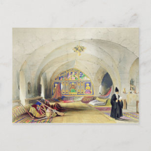 Cartão Postal Sala num Convento Armênio, em Jerusalém (cor