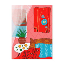 Sala Vermelha inspirada por Matisse com Travesseir